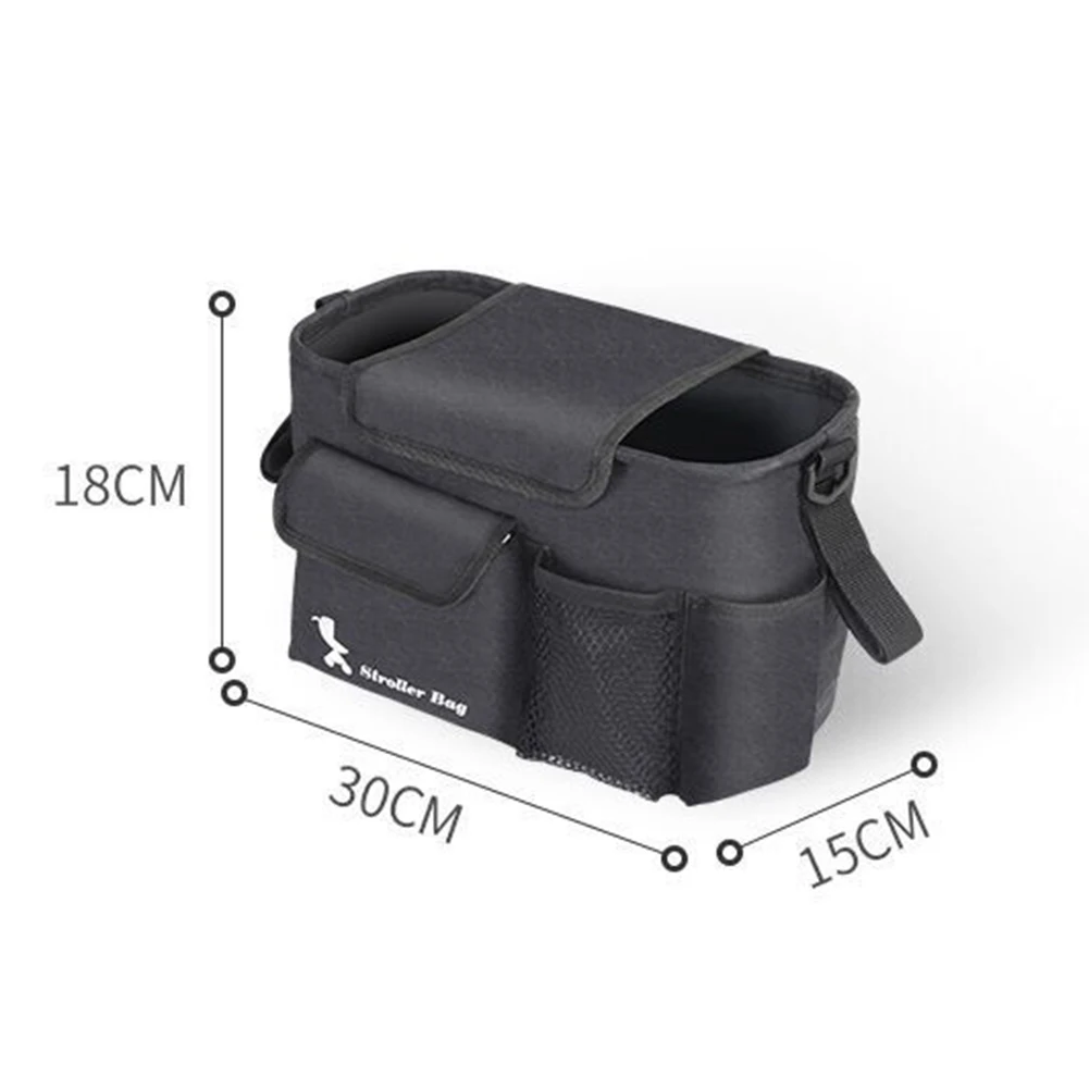 Universal Baby Stroller Bag Black Stroller Organizer Travel Diaper Bags Baby Carriage Pram Buggy Cart Bottle Bag Accessories