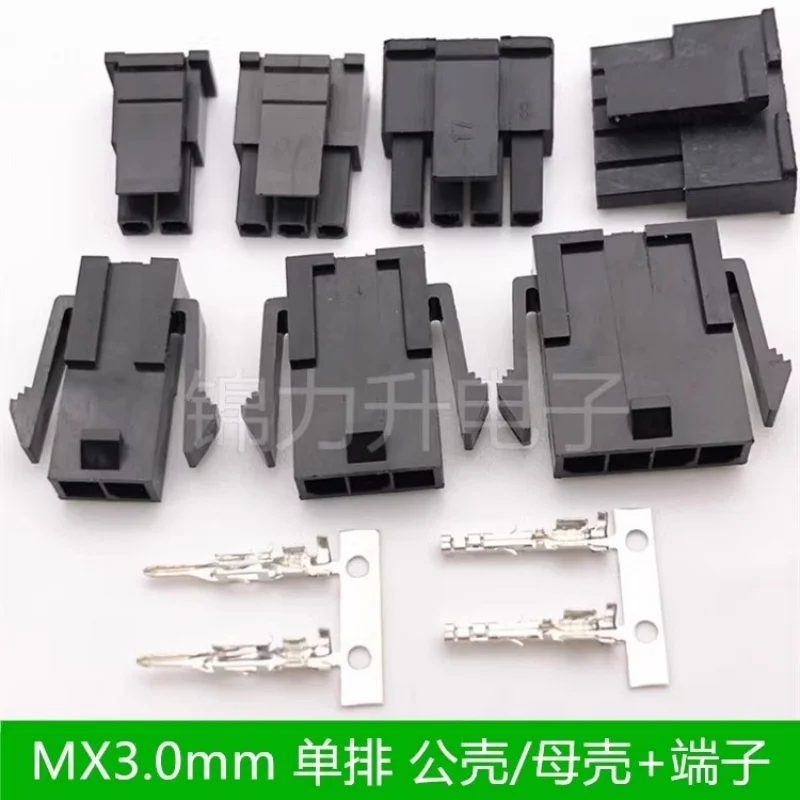 

10Sets MX3.0 3.0mm Pitch Micro-Fit 3.0 Single Row Connector Housing+Female Terminals 2P/3P/4P/5P/6Pin Mini 5557 Male Shell 43025