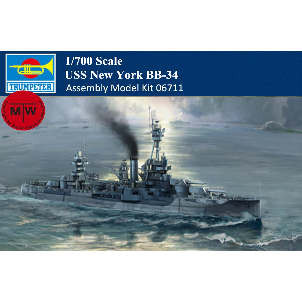 

Trumpeter 06711 1/700 Scale USS New York BB-34 Military Plastic Assembly Model Kits