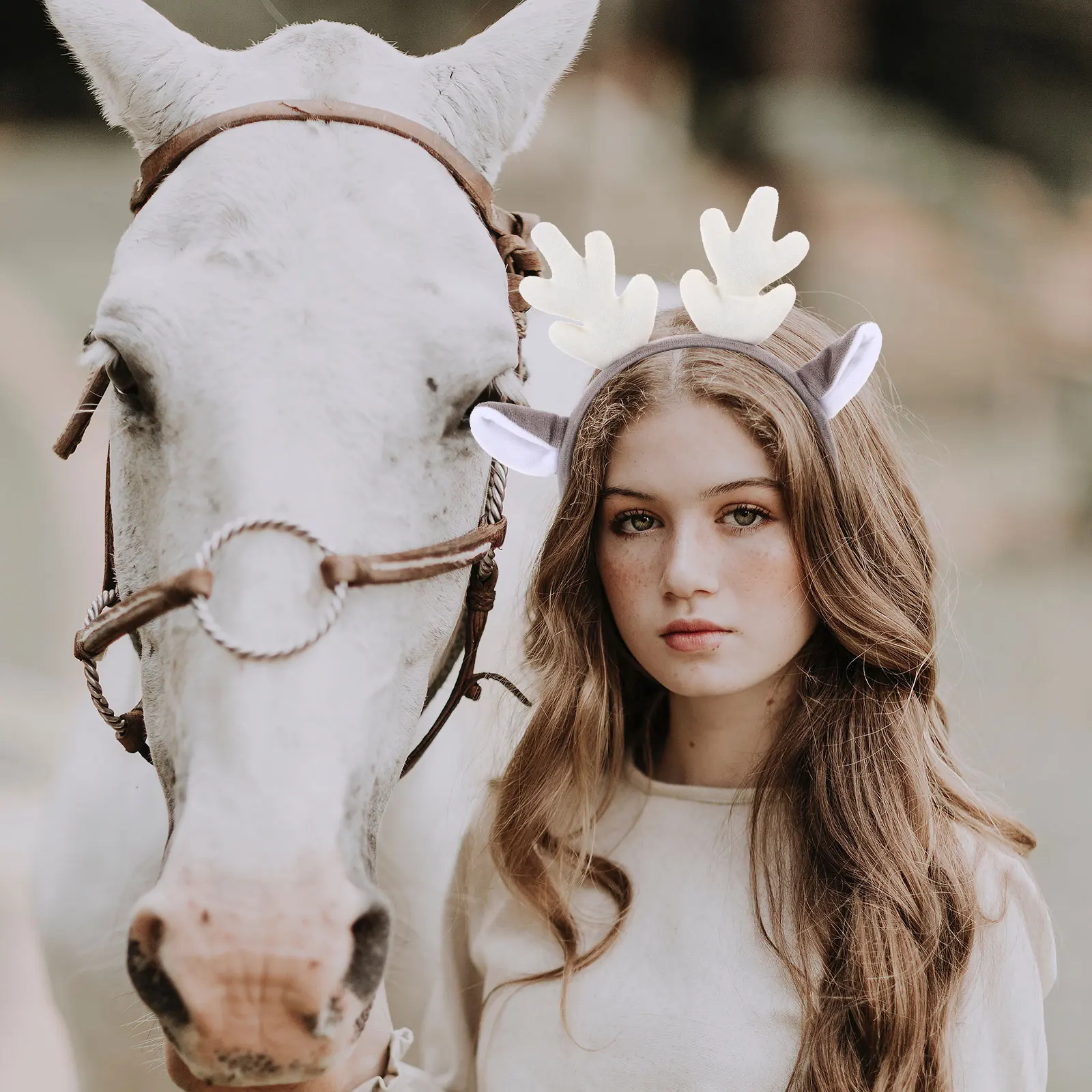 

Christmas Deer Antler Headb Reindeer Ear Hair nament Soft Adult Kids Xmas Party Favor Holiday Spirit Winter Theme Realistic Cute