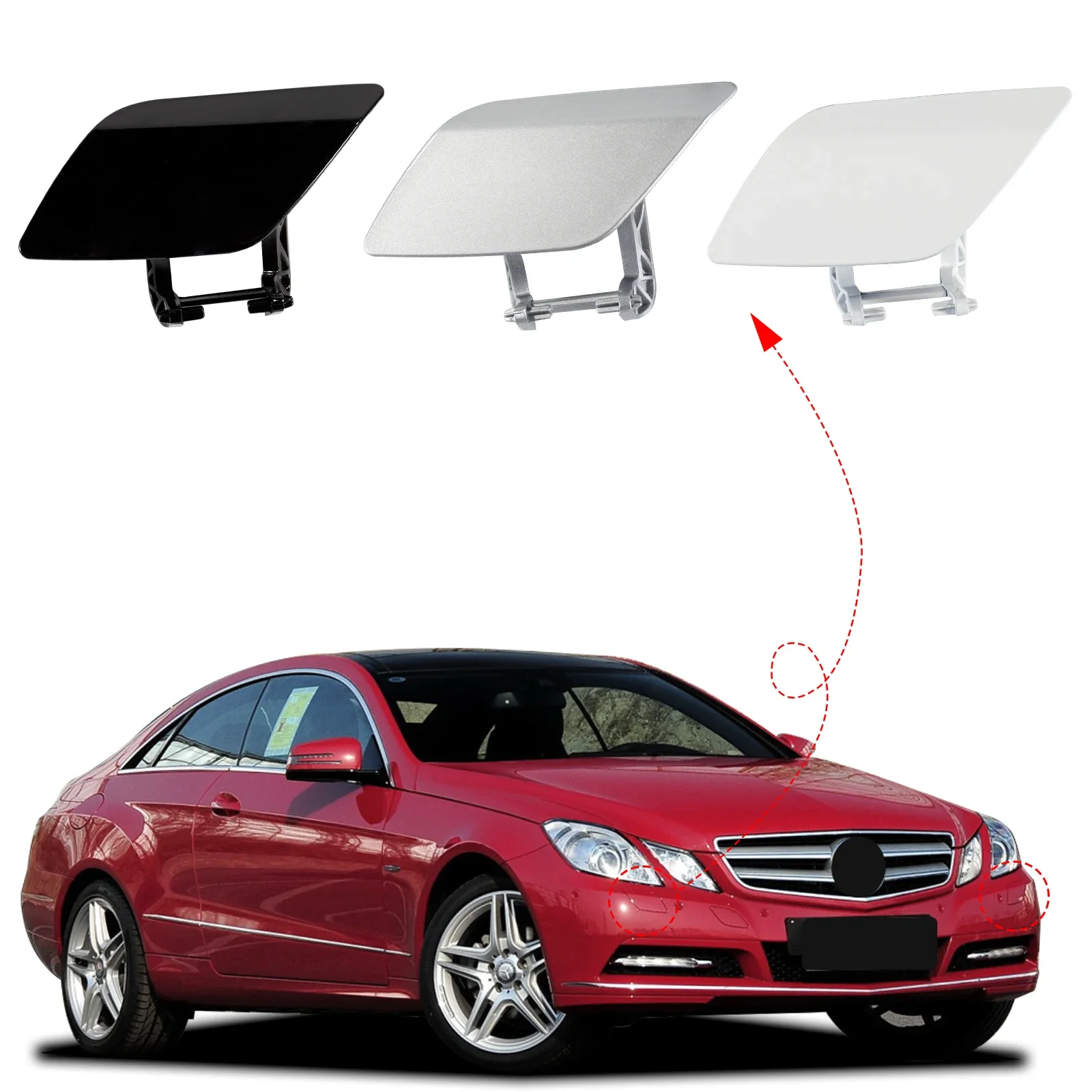 

OLANGDA Front Bumper Headlight Washer Cover Headlamp Jet Spray Nozzle Cap ForMercedes Benz E-Class W207 2010 2011 2012 2013 2078