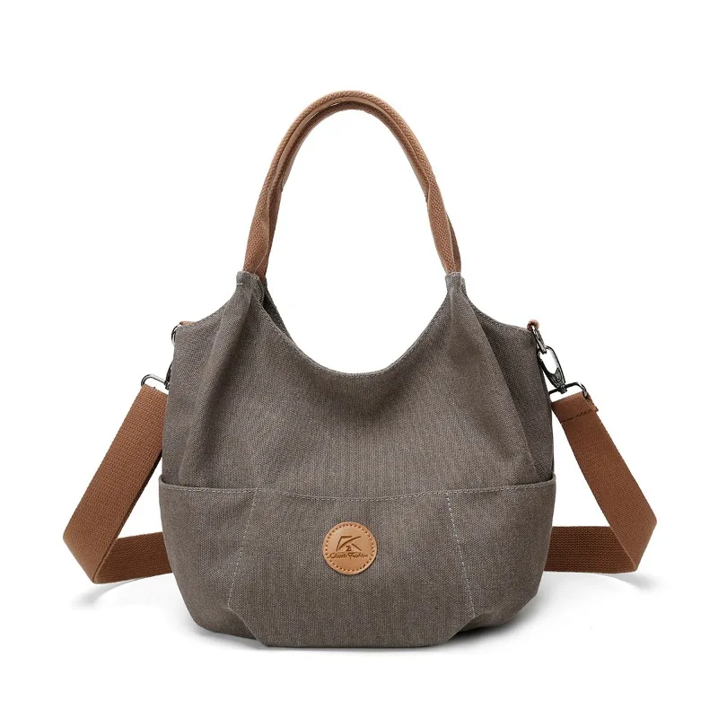 

European Fashion Canvas Shoulder Bag 2025 New Arrival Women Messenger Tote Large Capacity Casual Underarm