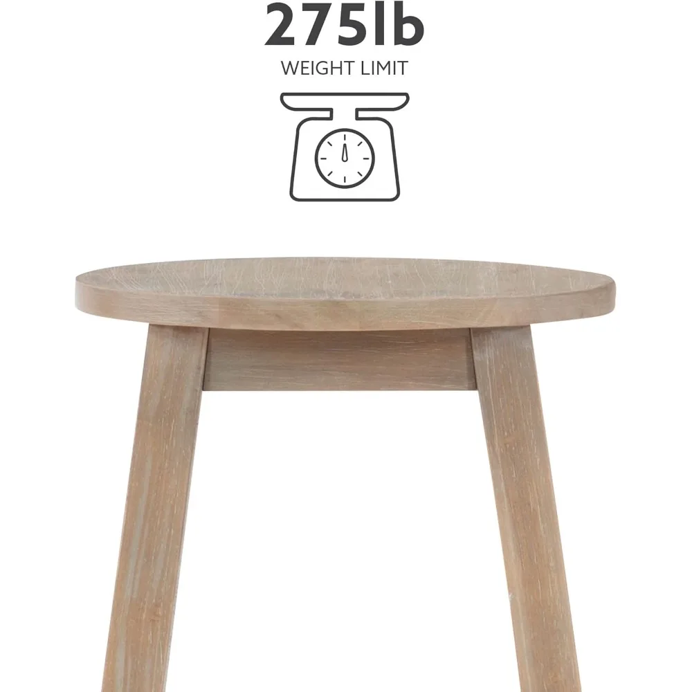 グレーウォッシュ加工 29インチ ラウンドシート バースツール