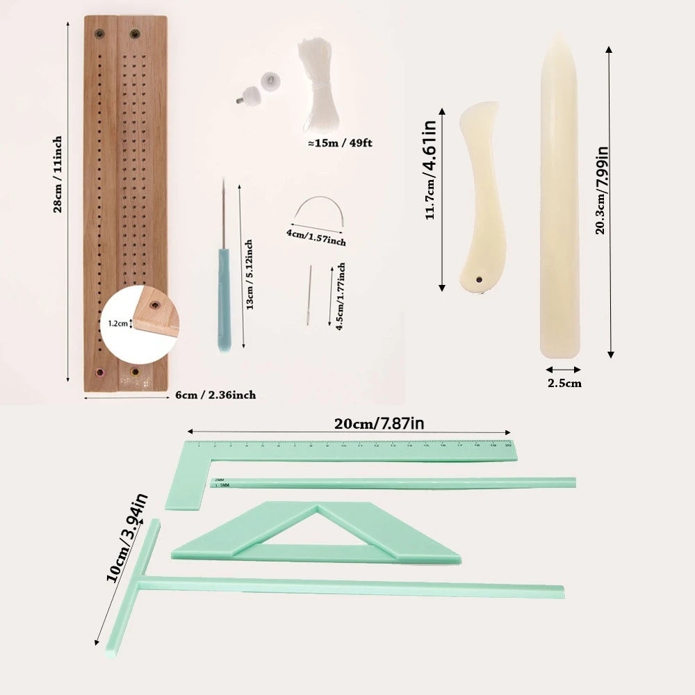 핸드 제본 제본 눈금자 세트, 커터 가이드 펀칭 도구, 책 바인딩 키트, 바늘 포함, 훌륭한 스텐실 스크랩북 도구