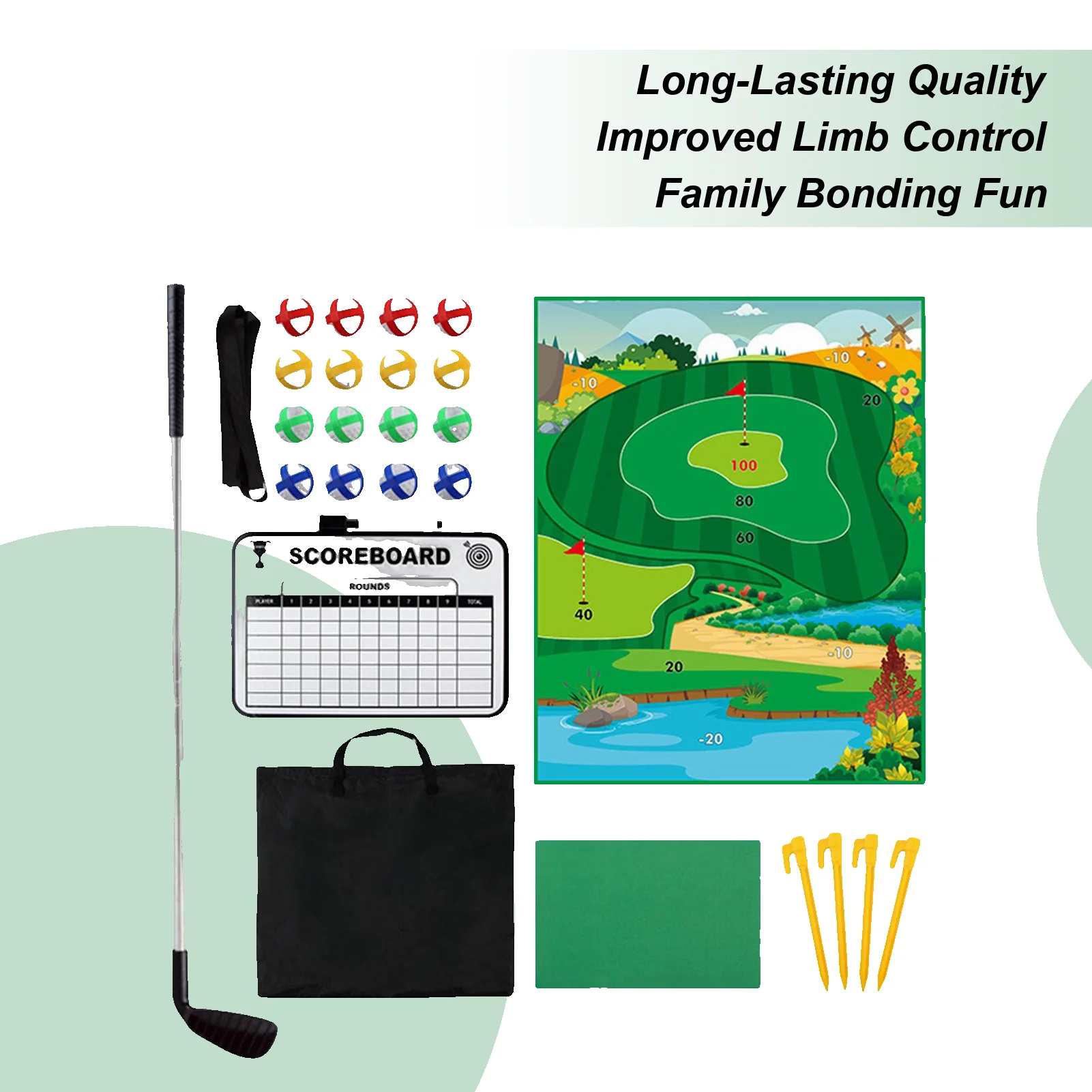 

Chipping Game Golf Chipping Battle Game With Hitting Mat Sticky Practice Mat With Club Putting Green Training Equipment For
