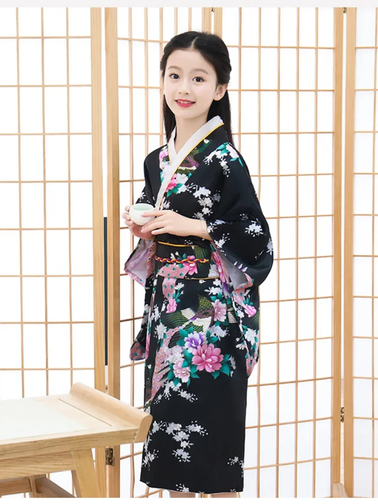 Dziewczęce tradycyjne kimono dziecięce oryginalne Ao Dai Yukata suknia ślubna japońska Yukata strój taneczny kostium Cosplay dla dzieci