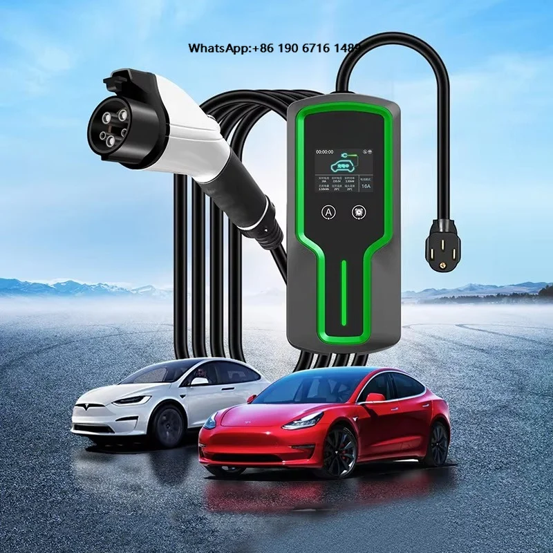 Smart Portable Ev Car Charger 3.5Kw 16A Home Ev Charger With Type 2 Plug