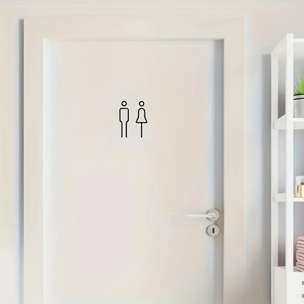 Elegant Black Gold Color Toilet Sign Plate Brass Wash Room Door Wall Label Sticker Wc Holder Signage Board