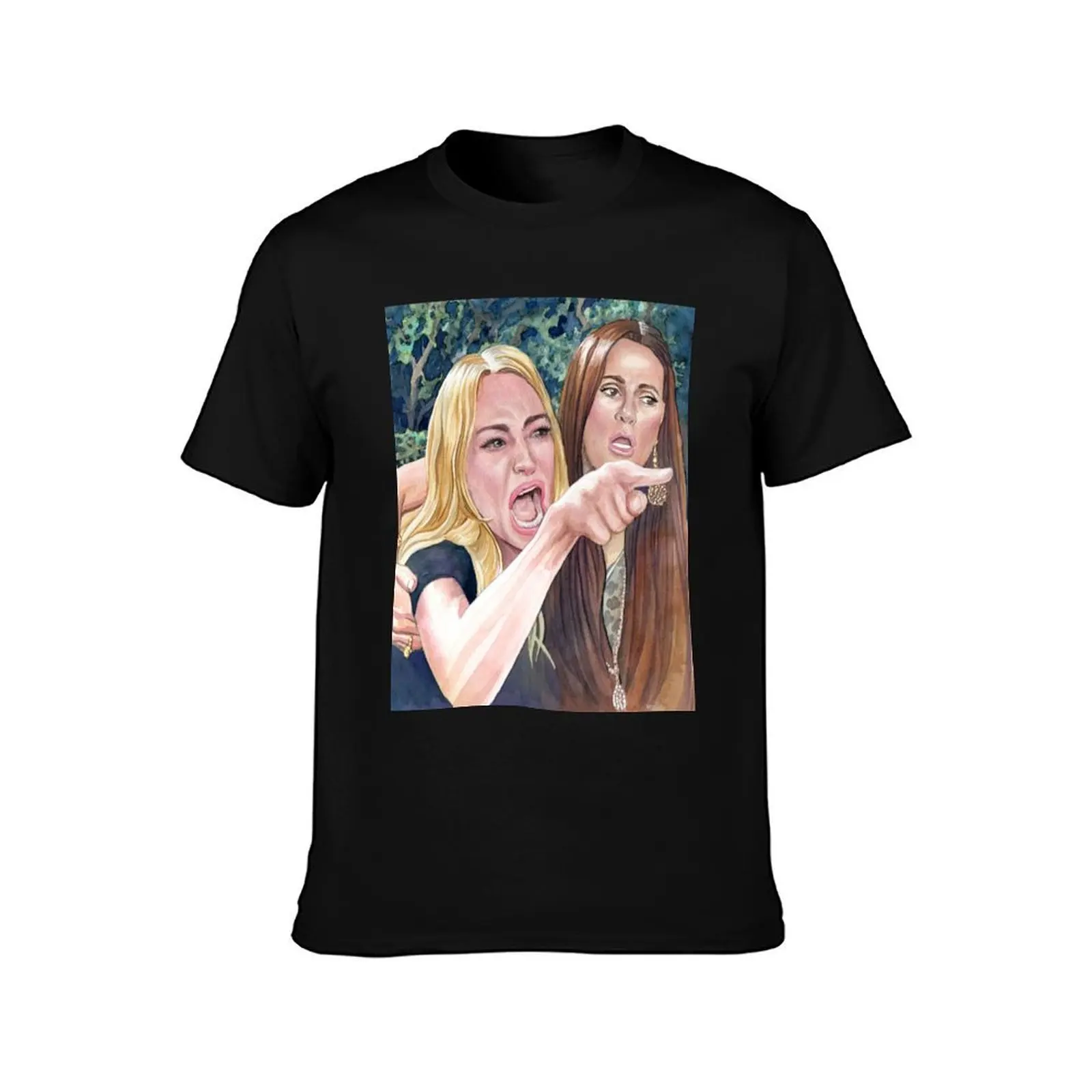 Angry Woman Yelling at a Cat-5 T-Shirt High Quality Durable T-Shirt