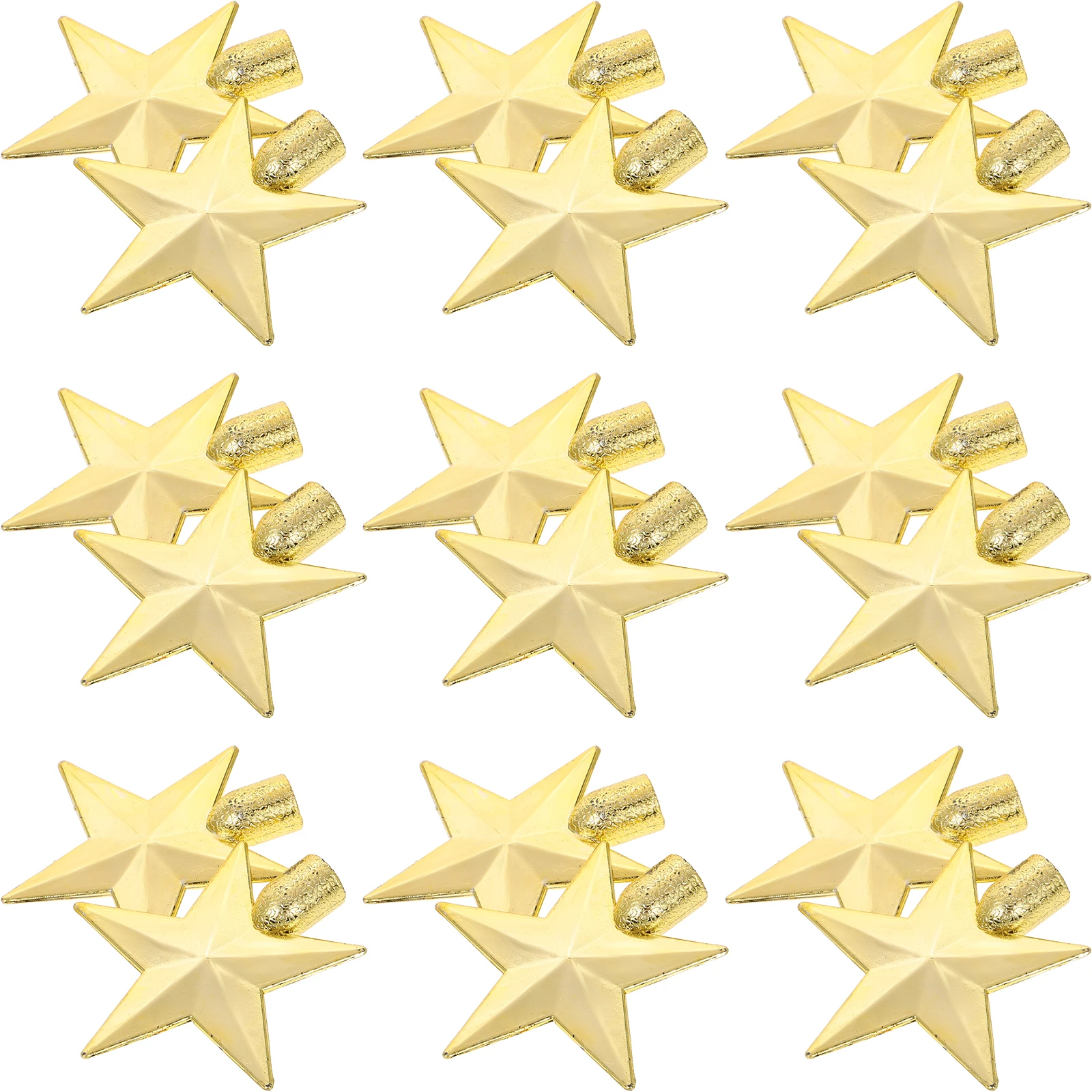 

20Pcs Glitter Gold 6cm Five Pointed Star Tree Topper Hollow Metal Christmas Tree Decoration Xmas Star Ornament