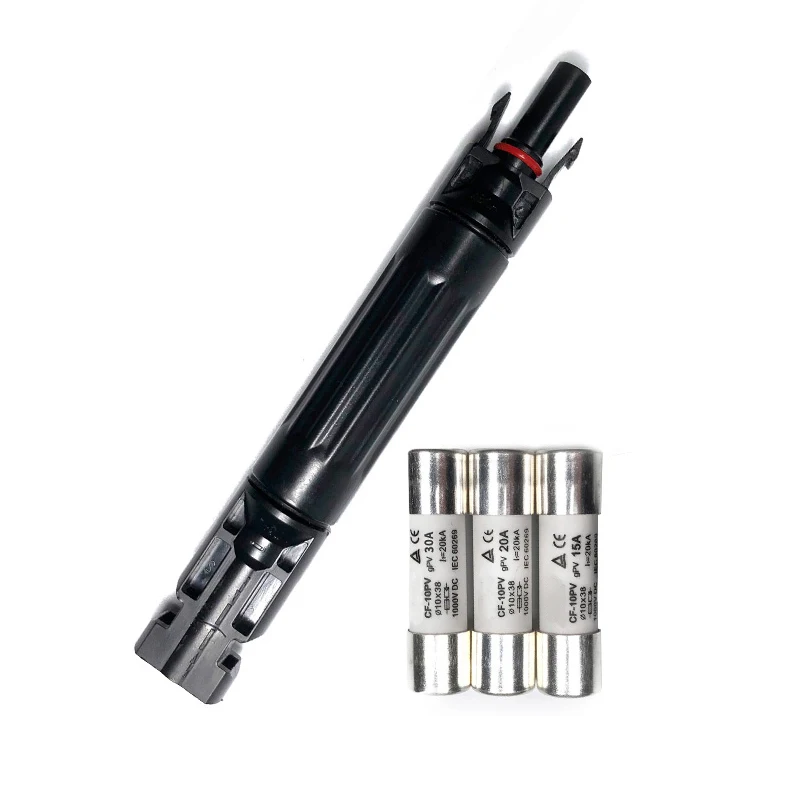 10PCS 2024 New IP67 Waterproof 1000V 1500V DC Pins Inline Fuse Holder Solar Fuse Connector