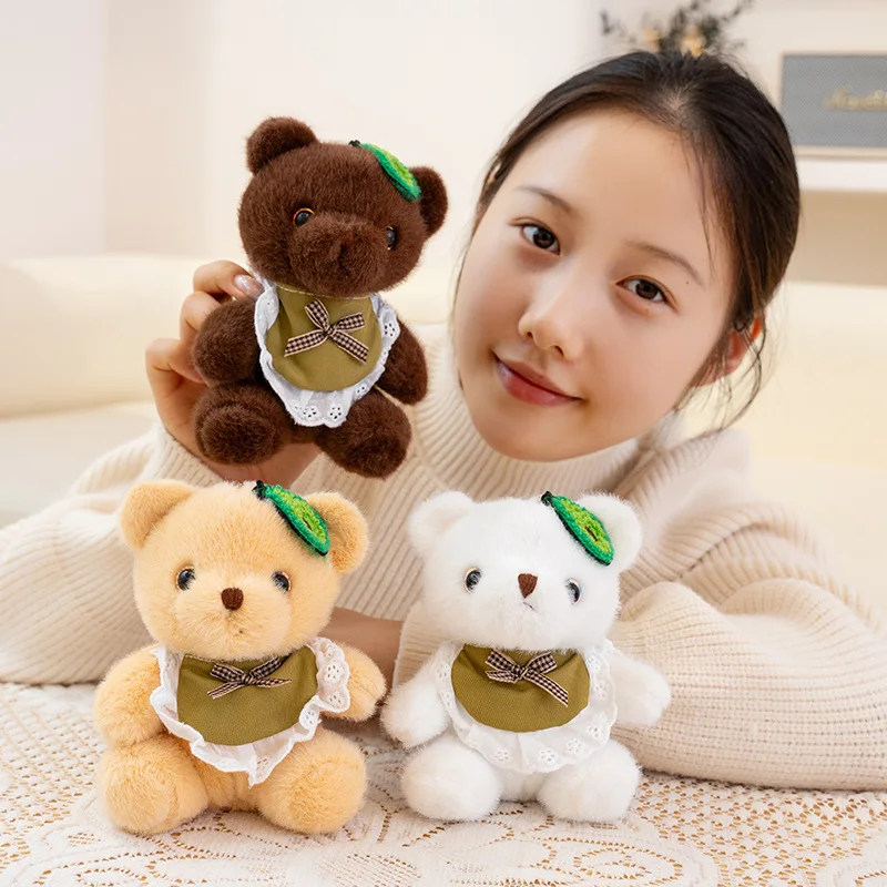 

Multiple Styles Cute Little Bear Pendants Plush Toys 2025 Hot Sale Cartoon Jeans Dressed Bear Toys Kawaii Keychain Bags Decor