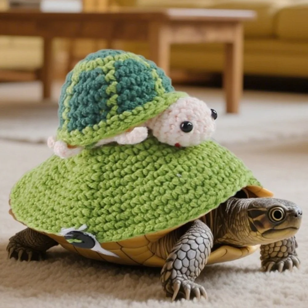 

Handmade Turtle Sweater Knitted Warm Turtle Cosplay Costume Bee Shape Decorative Small Animal Apparel Cosplay Event