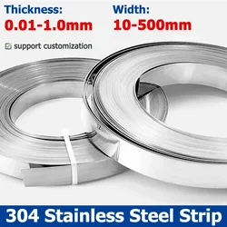 1Meter 304 Stainless Steel Strip Sheet Thick 0.01-1mm Steel Coil Steel Plate Width 10 15 20 25 30 40 50 100 150 200 300 500mm