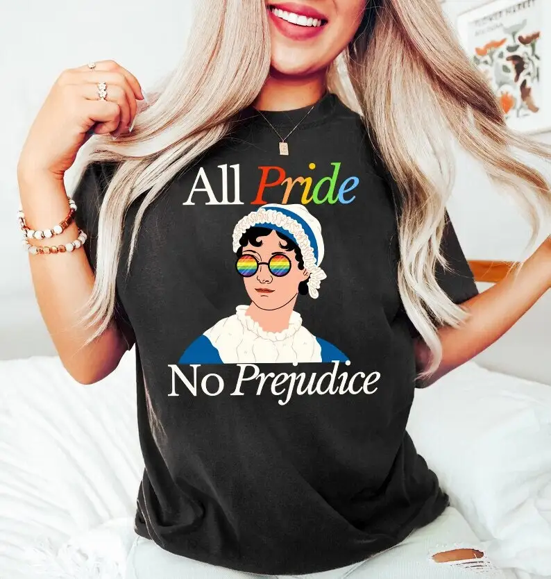 All pride no prejudice shirt funny lgbtq bibliophile book obsessed gay lesbian queer