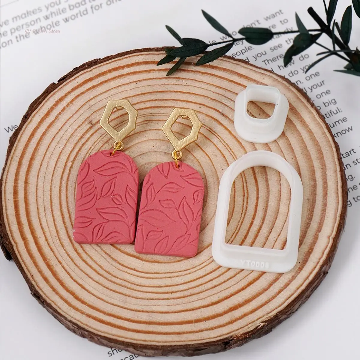 DIY Simple Earrings Clay Mold Earrings Pendant Jewelry Craft Gift Geometric Pattern Polymer Clay Cutting Mold 3D Printing Cutout