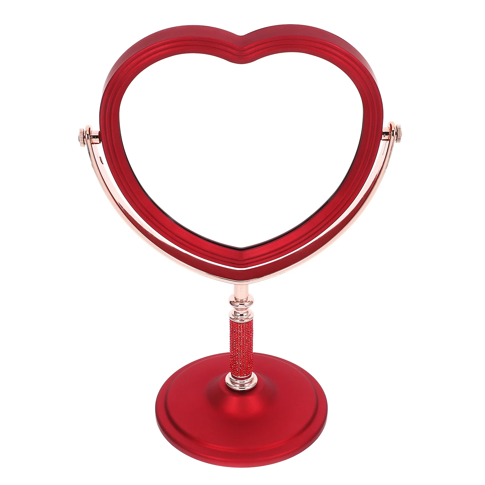

Compact Heart Makeup Mirror with Flat Base Easy to Place on Dresser Table Bathroom Vanity Aesthetic Desk Decor Mirror