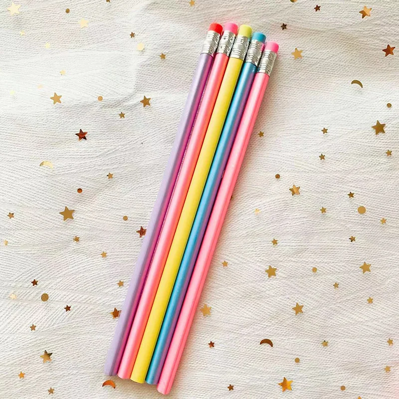10pcs Kawaii Macaron colors Wood Pencil kids Drawing Pencil School items Cute Stationery Wooden pencils Stationary No logo