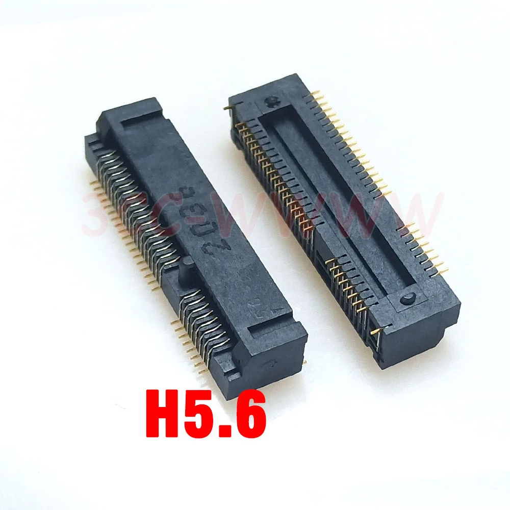 MINI PCIE Msata Connector PCI-E Socket Slot 52Pin Card Holder H4.0MM H5.2 H5.6 H6.8 H-8 H9.0 For Notebook Mini PCIE 52P SMT SSD