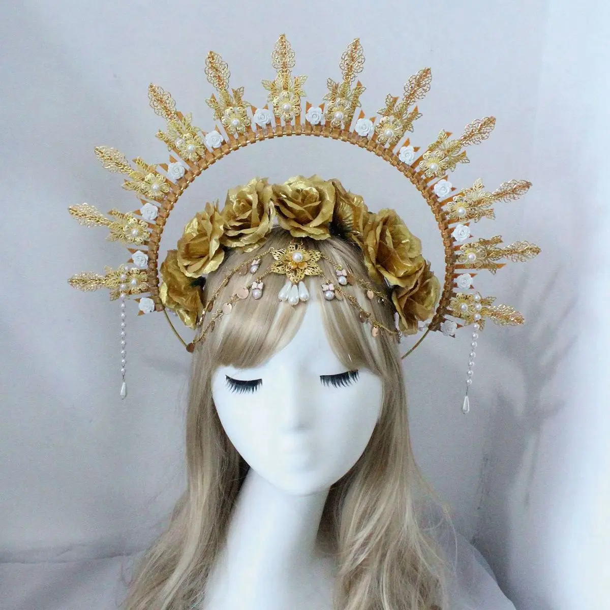 DIY Kit Goddess Angel Halo Crown Sun Headband Headpiece Birthday Headdress Sunburst Patron Saint Virgin Mary Headlights For Wedd