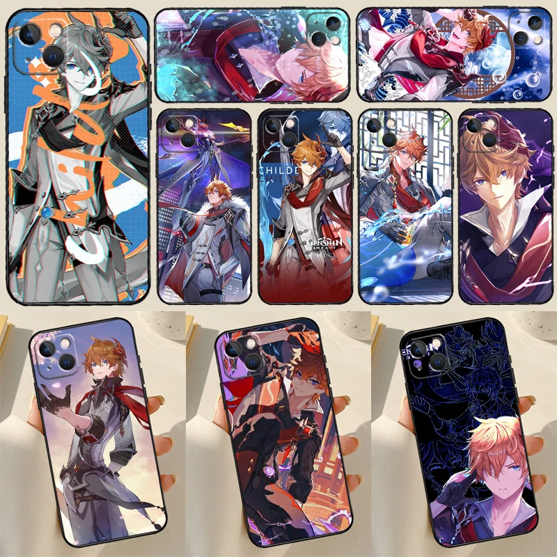 Tartaglia Genshin Impact Cover For iPhone 13 14 15 16 Pro Max 12 Mini 11 14 15 16 Pro Max Plus X XR XS Max Phone Case