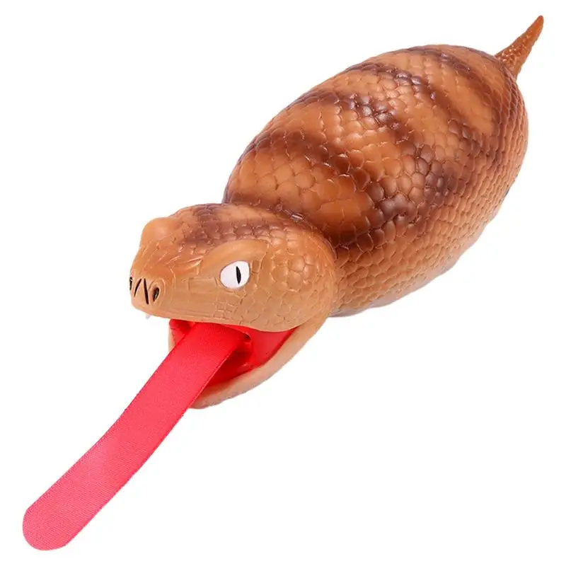 Fake Snake Toy Pinch Rubber Snakes With Retractable Tongue Squeeze Snake Prank Prop Children's Toy Funny Animal Tricky April