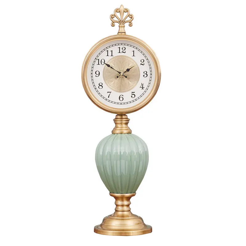 

European vintage personalized table clock, American bedroom table clock, home clock, bedside table ornament, standing clock