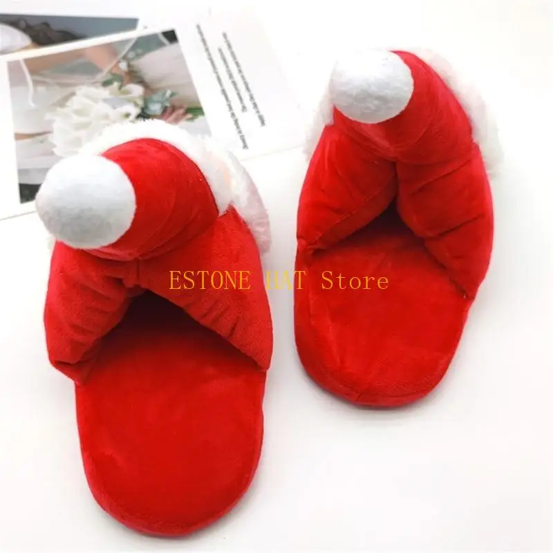 49mf Slippers Papai Noel Slippers inverno Sapatos caseiros externos para mulheres
