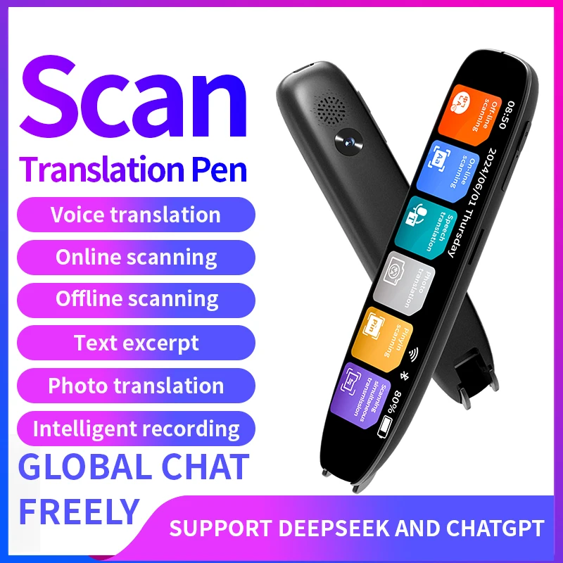 Stylo de lecture pour la dyslexie, stylo de traduction, Scanner 142 texte à la parole, stylo d'enregistrement intelligent, traducteur vocal sans fil, extrait de texte