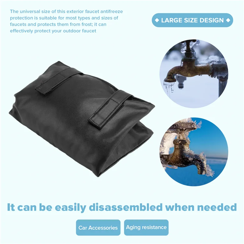 F-3C معزول خارج غطاء الصنبور الشتاء الصقيع حامي الطقس سترة صنبور غطاء جلد أسود