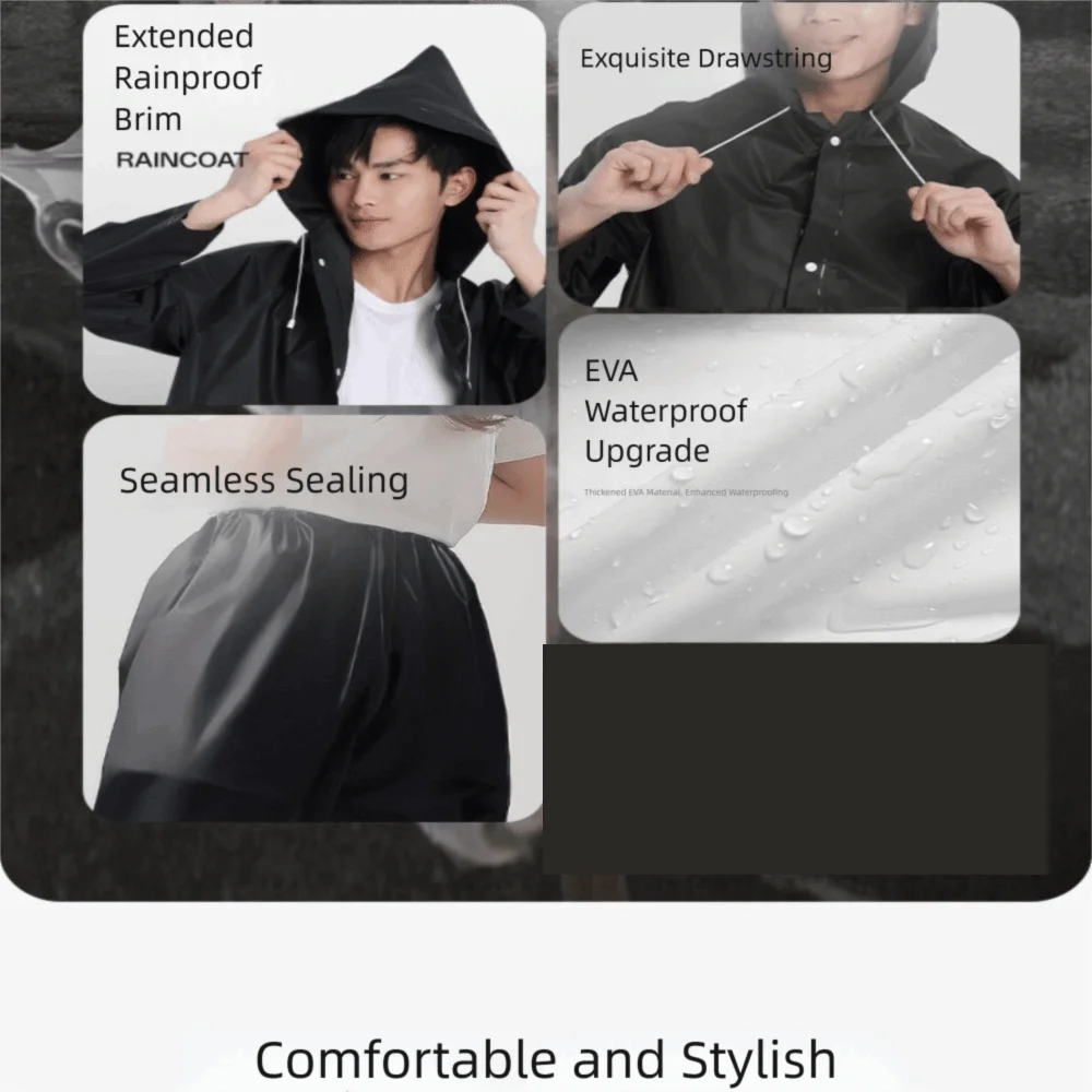 Lightweight Eva Raincoat Set Windproof Strengthen buttons Split Raincoat Adjustable Full Coverage Rain Cover Cycling 12 S971e6ec25ffa41da985b3b030393226en