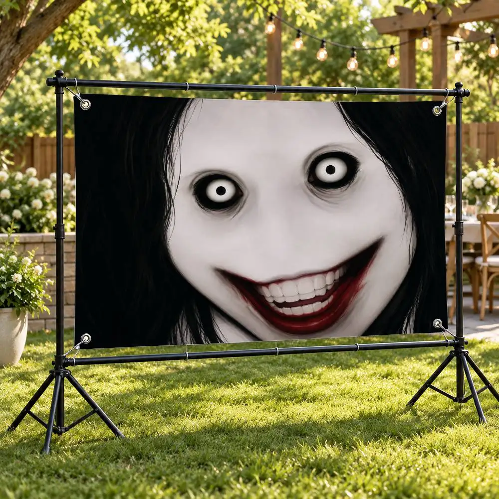 Creepypasta Character Jeff the Killer Aesthetic Wall Tapestry Flag Printed Wall Hanging Living Room Party Outdoor Decor