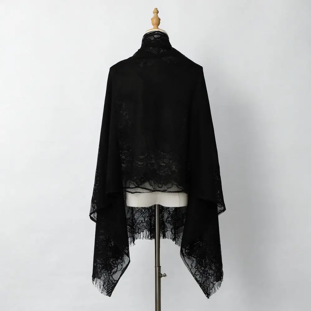 Summer Women Hollow Out Shawl Cardigan Elegant Lace Wrap Vintage Ethnic Style Sun Protection Cape For Formal Outfit Wear