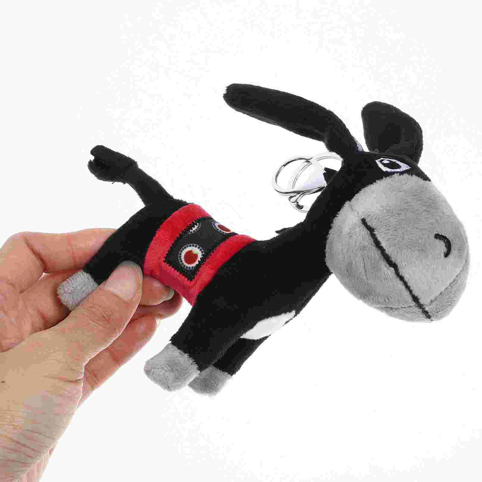 Donkey Keychain Plush Charms Lovely Toys Bag Hanging Decor Puppy Stuffed Dolls Ring Pendants Adorn