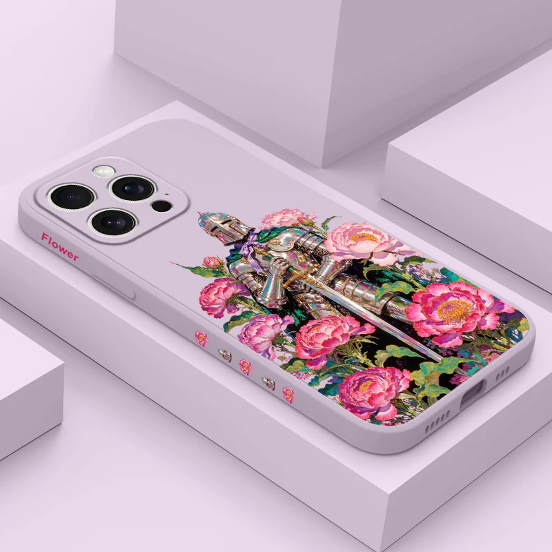 

Rose Knight Phone Case For iPhone 17 16 16e 15 14 13 Plus Pro Max Mini Silicone Cover