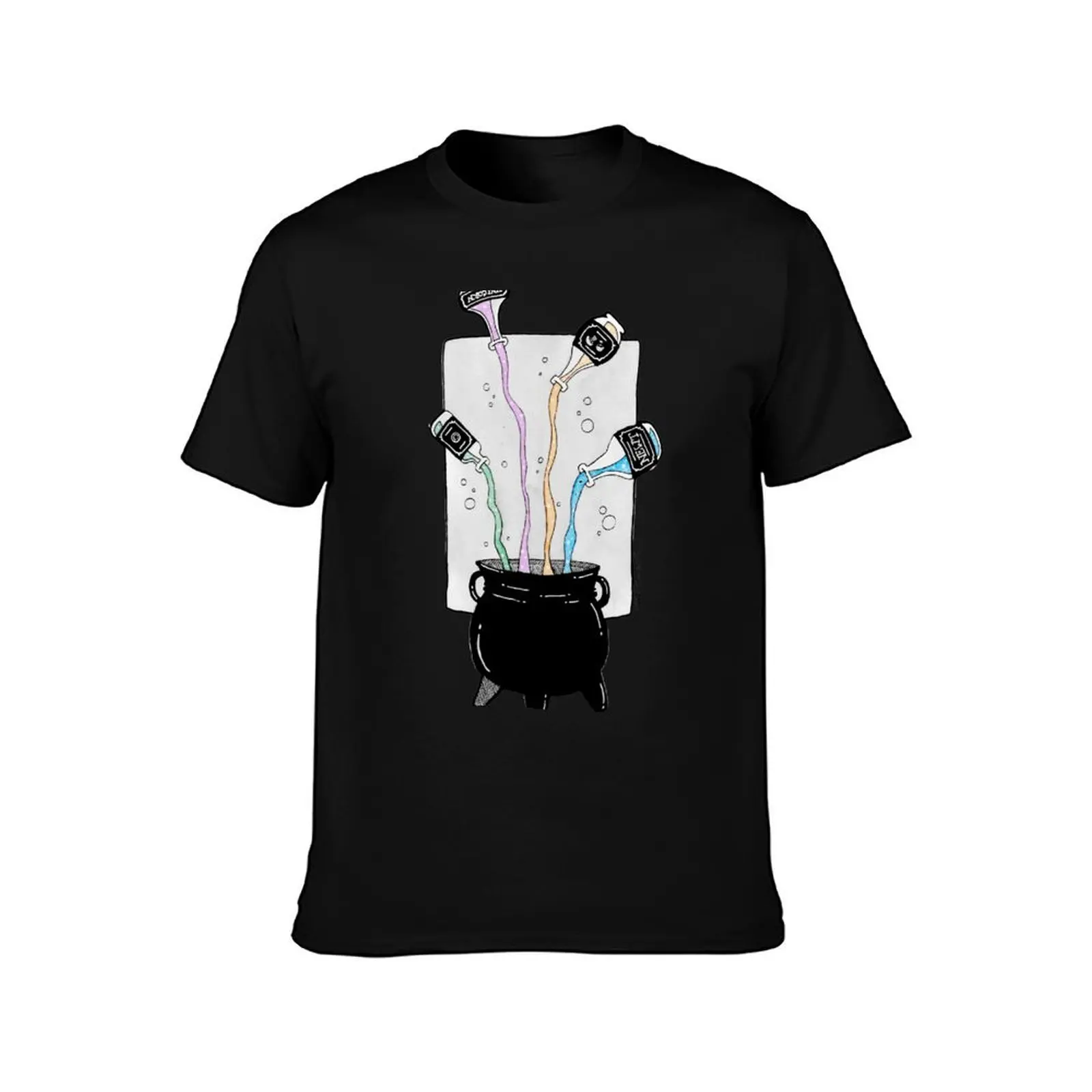The Cauldron- Inktober2017 T-Shirt, Summer Casual Cotton Tee, Oversized Streetwear Tops, Vintage Graphic Print, Unisex Men Women