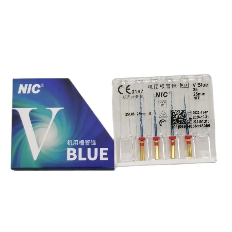 Factory Supply V-Blue Nickel Titanium Root Canal File Endodontic Root Canal Needles Dental Mechanical Root Canal File