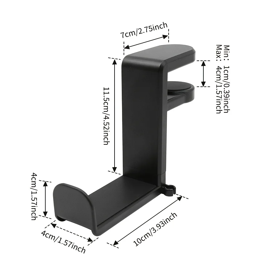 Under-Desk No-Drill Headphone Stand, 360-Degree Swivel Headphone Hanger, Foldable Headphone Holder image 5