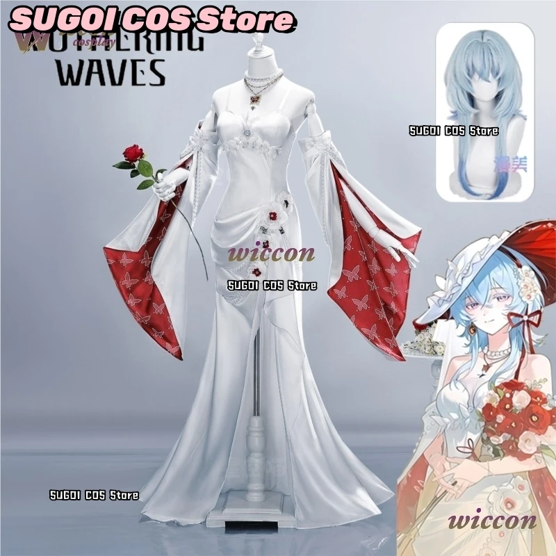 

Game Wuthering Waves Wuwa Cosplay The Shorekeeper Cosplay Costume SUGOI COS@Dress With Hat Wig Women Halloween Roleplay Clothes
