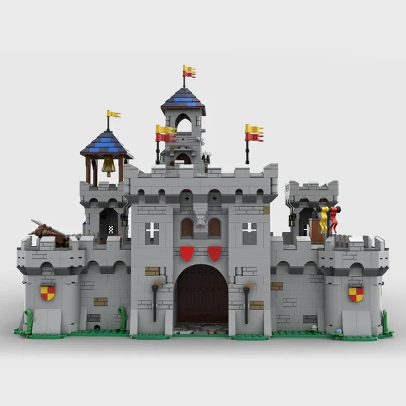 Mittelalter liche Festung Modell Moc Gebäude Ziegel Löwe Krieger Schloss Technologie modulare Blöcke Geschenke Weihnachts spielzeug DIY setzt Montage