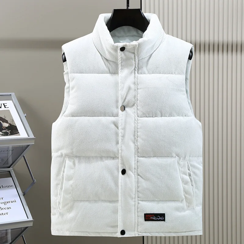 

2026 Men's thick autumn and winter, casual, fashionable, warm corduroy cotton vest