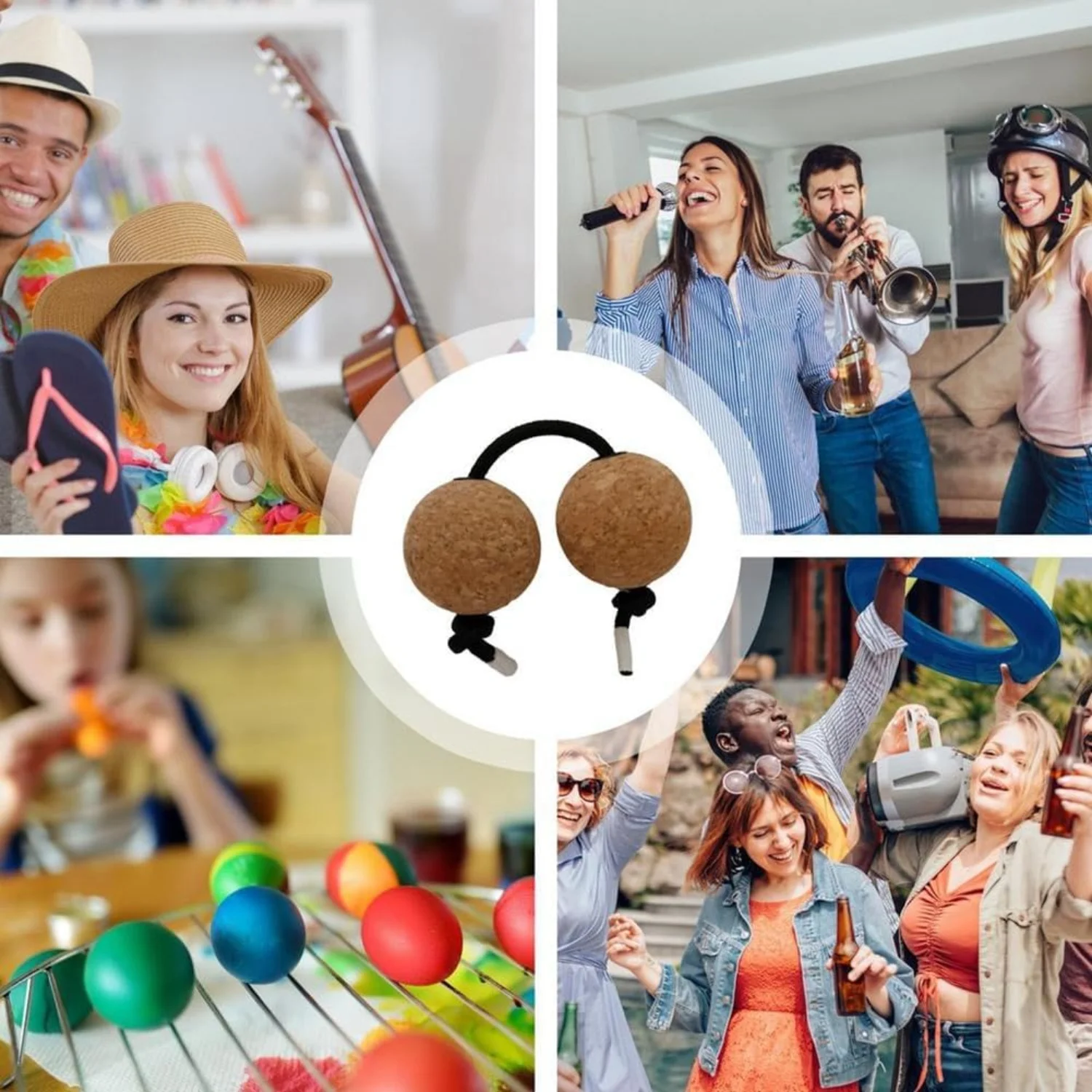 

Double Pair Kasha Ka Rattle Asharato Percussion Instrument African Traditional Rhythm Maraca Wood Color 120g Weight 5cm