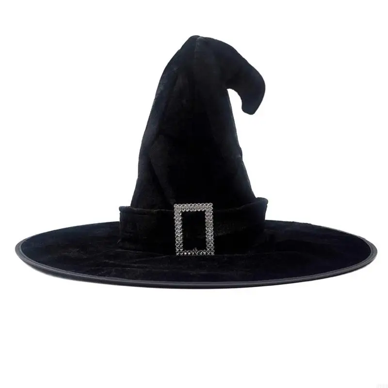 39BB Unisex Halloween Peaked Witch Multi Color Wizard Hat Women Party Cosplay