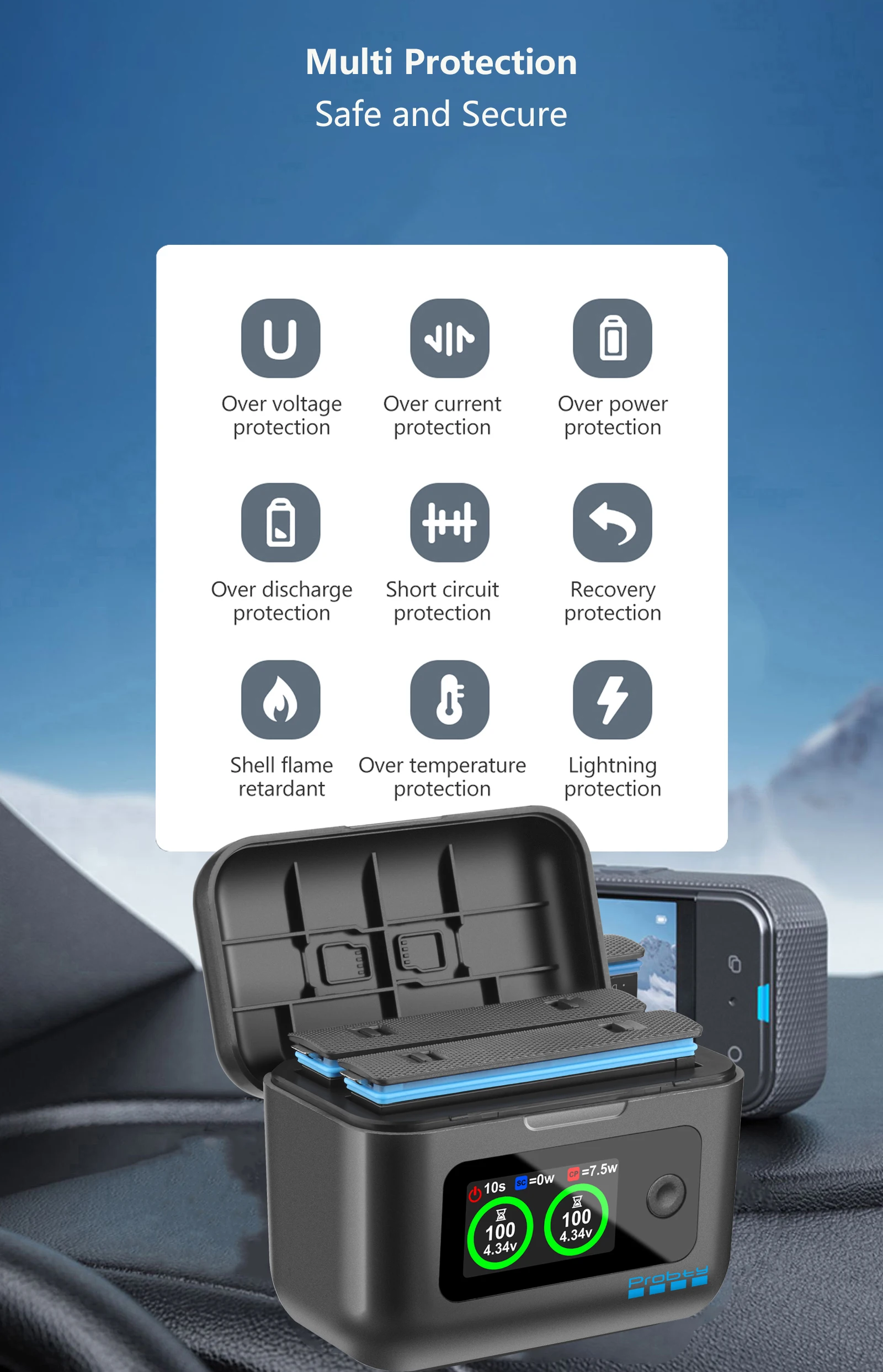 Für Insta360 X5 Batterie 2850 mAh/Schnelle Ladegerät Hub Power Zubehör Für Insta 360 ONE X 5 – Detail 11