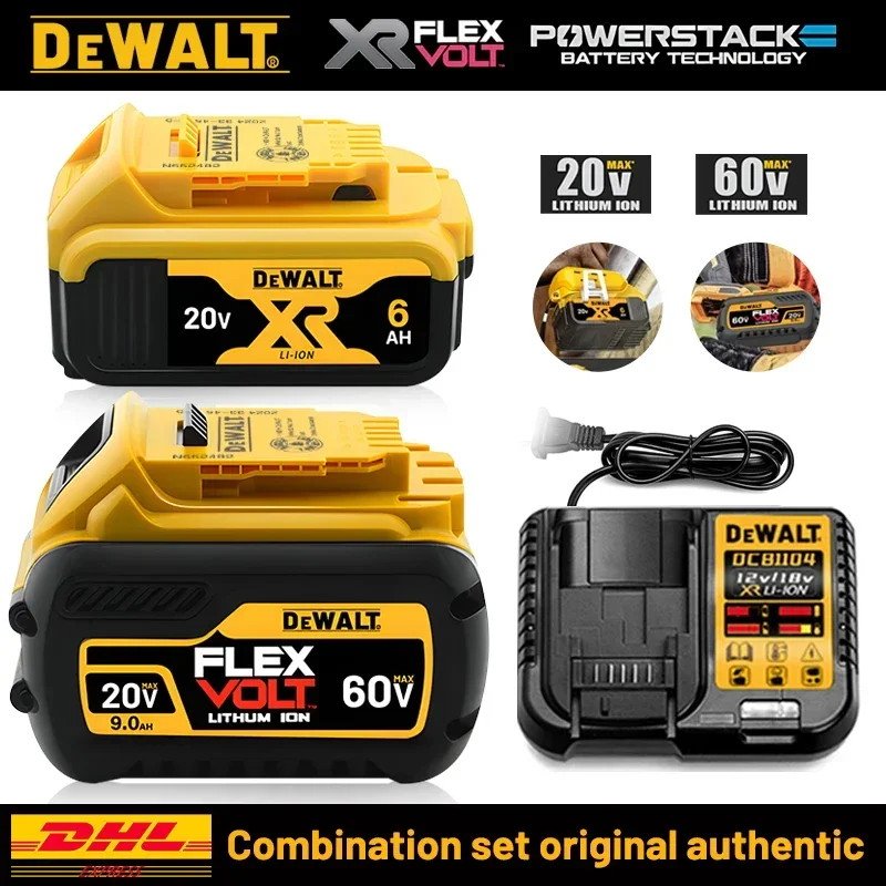 

DeWALT Original Battery 20V/60V 6Ah 9Ah MAX FlexVolt for DCB606 DCB205 DCB206 DCB209 DCB182 Power Too