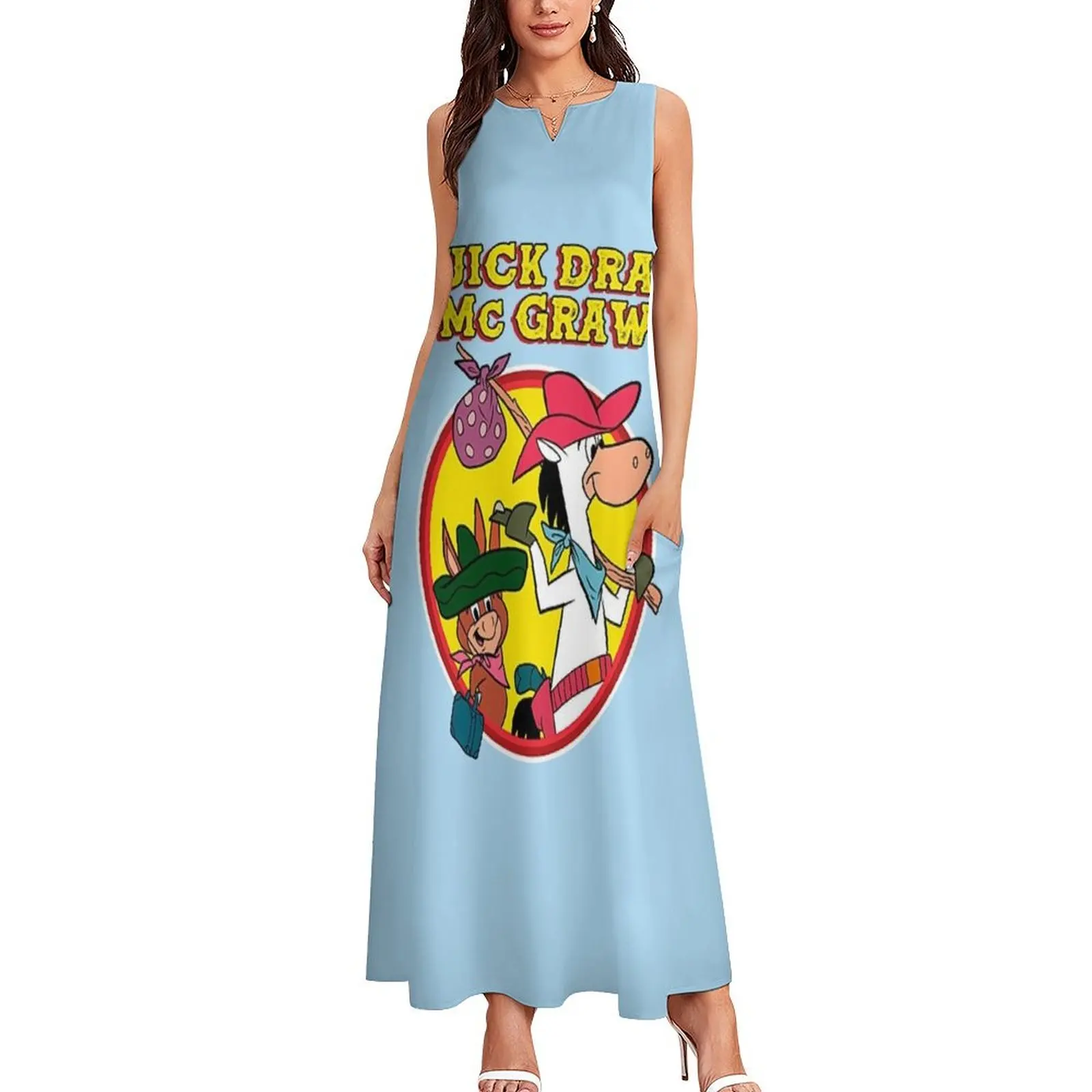 Quick Draw McGraw Comics Version Long Dress birthday dress for women clothes for woman dress korean style