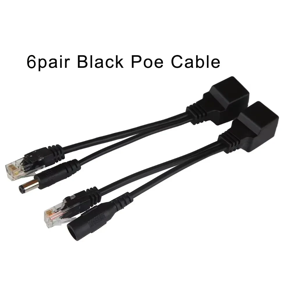 12개(6쌍) POE 어댑터 케이블 RJ45 POE 인젝터 + POE 스플리터 키트 이더넷을 통한 전원 공급 POE 카메라 어댑터 5V 12V 24V 48V