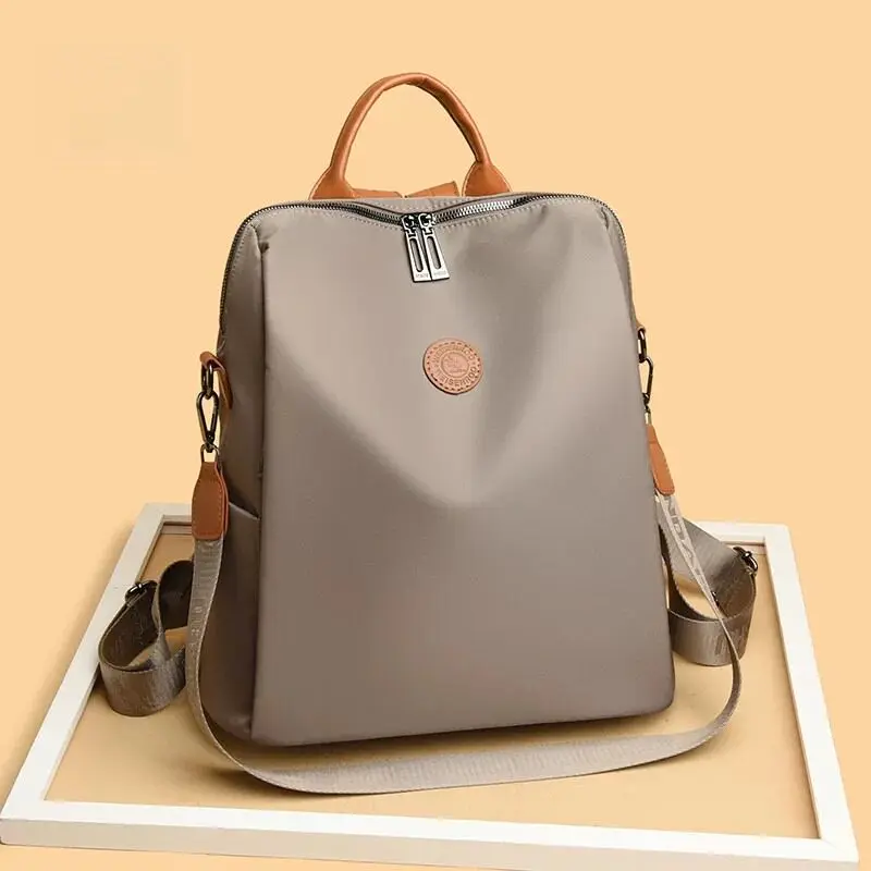 Oxford Cloth Double Shoulder Bag Women's 2026 New Fashion Waterproof Wear-resistant Travel Backpack Commuting Large Capacity ...