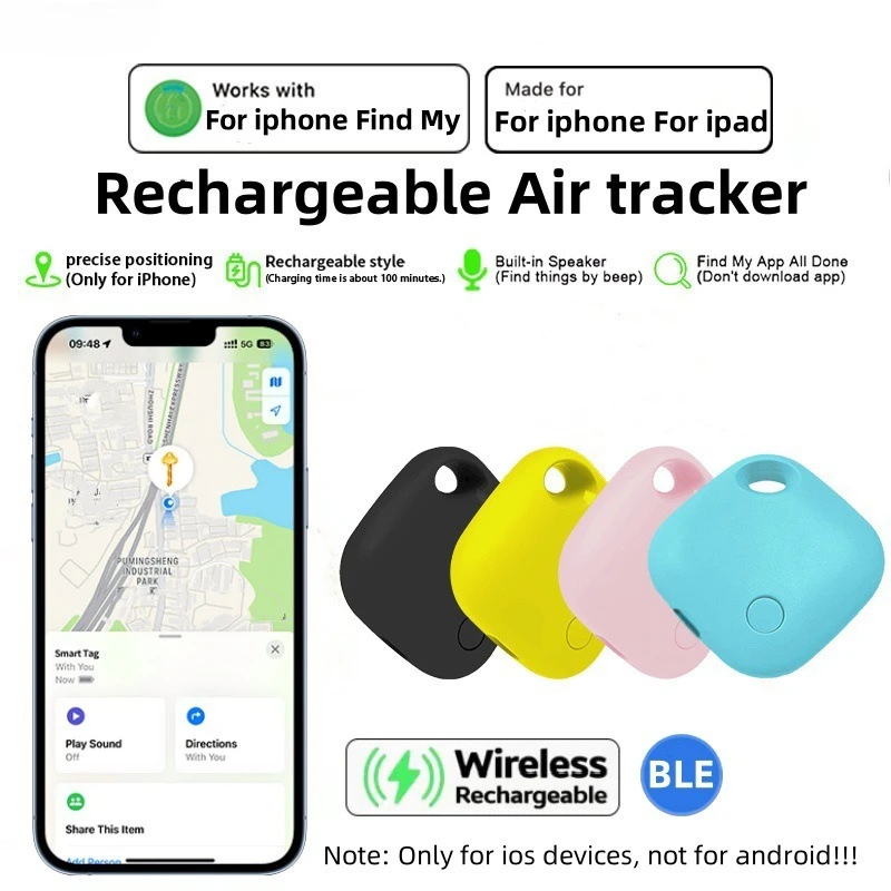 CD Mini Find Hub Search Airtag Suitable for IOS Rechargeable Anti Loss Device Bluetooth Key Tracking Intelligent Anti Lost Alarm