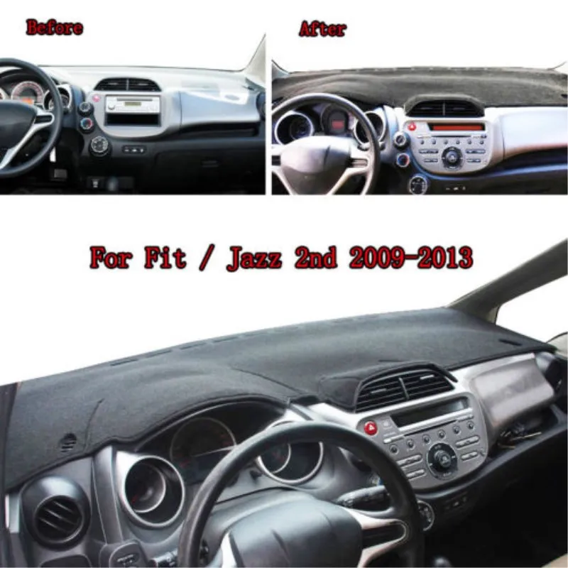 For Honda Fit Jazz 2008-2013 Car Styling Dashboard Cover Mat Pad Dashmat Sun Visor Dash Board Protect Cushion Carpet Accessories view 3